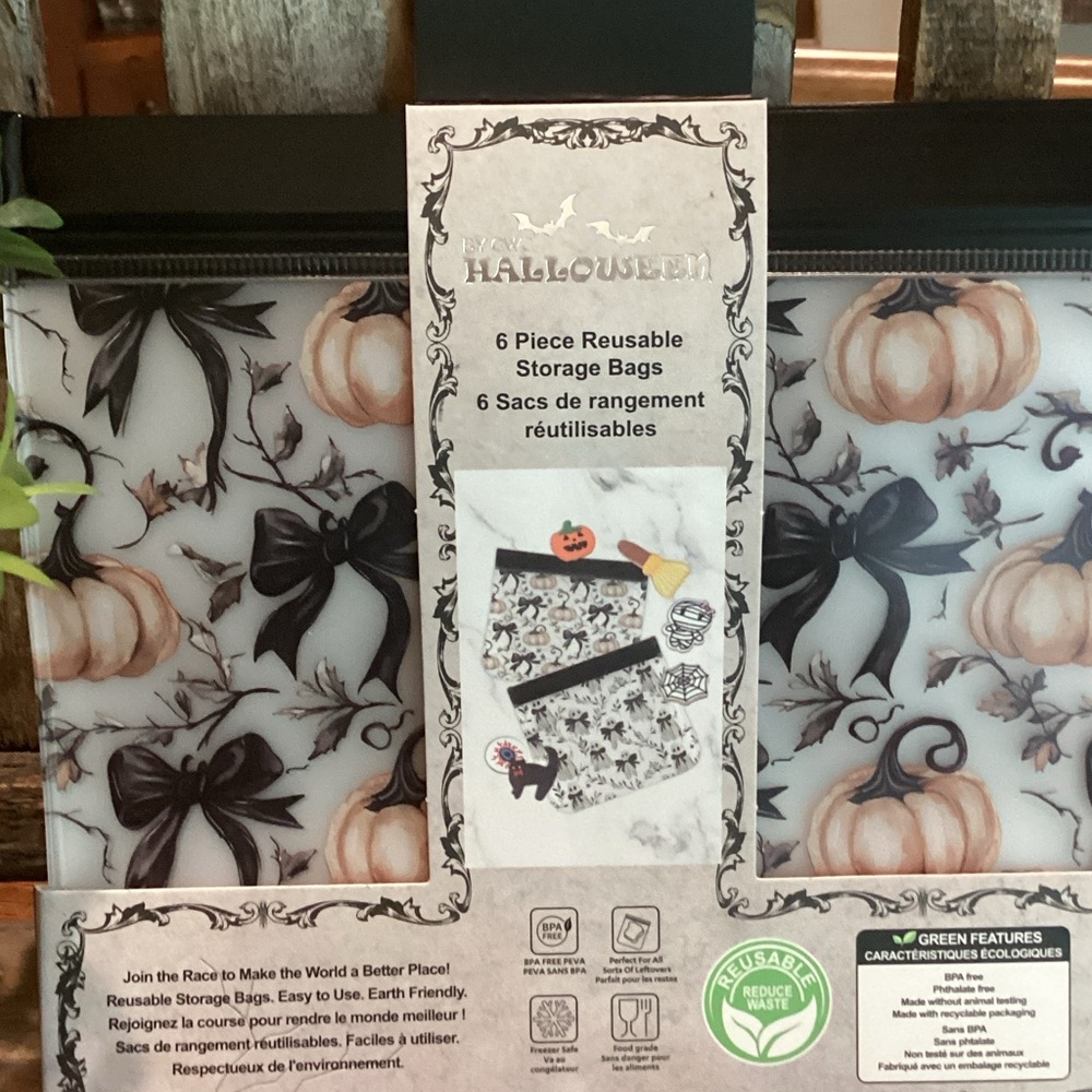 Halloween Reusable Storage Bags - 6 pieces